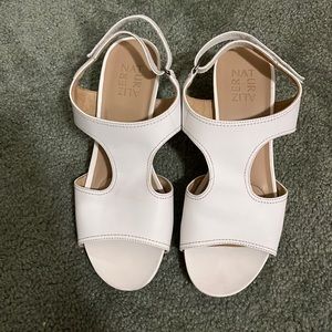 white wedge sandals